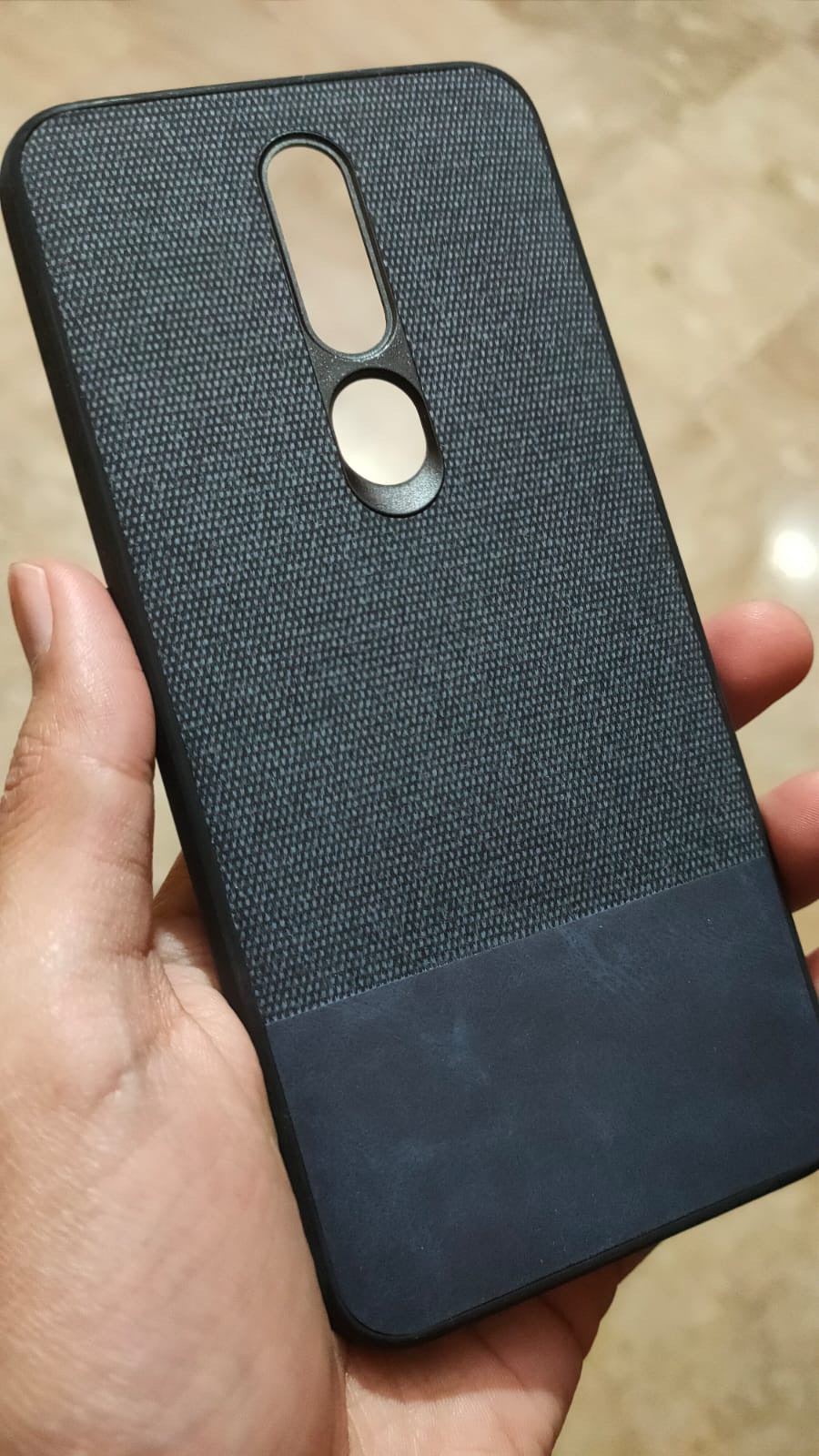 Oppo F11 Pro Premium Quality Real Fabric & Leather Back Case