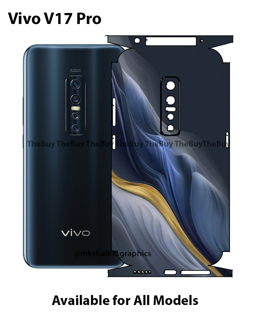 Vivo V17 Pro Print Back Full Body Skin Wrap