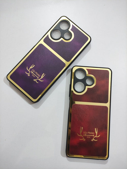 Infinix Hot 30 PU Golden Stripe Design Back Cover