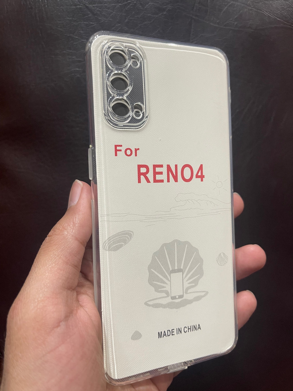 Oppo Reno 4 cover hd transparent dust plug back case