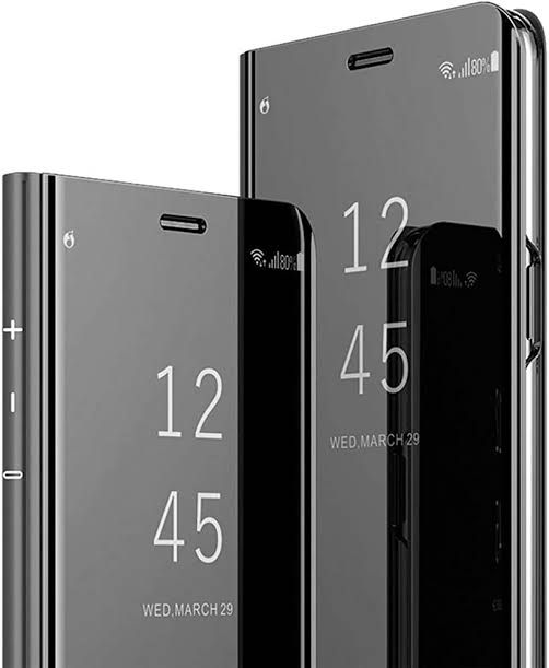 iPhone X PC Clear Carbon Fiber View Flip Cover
