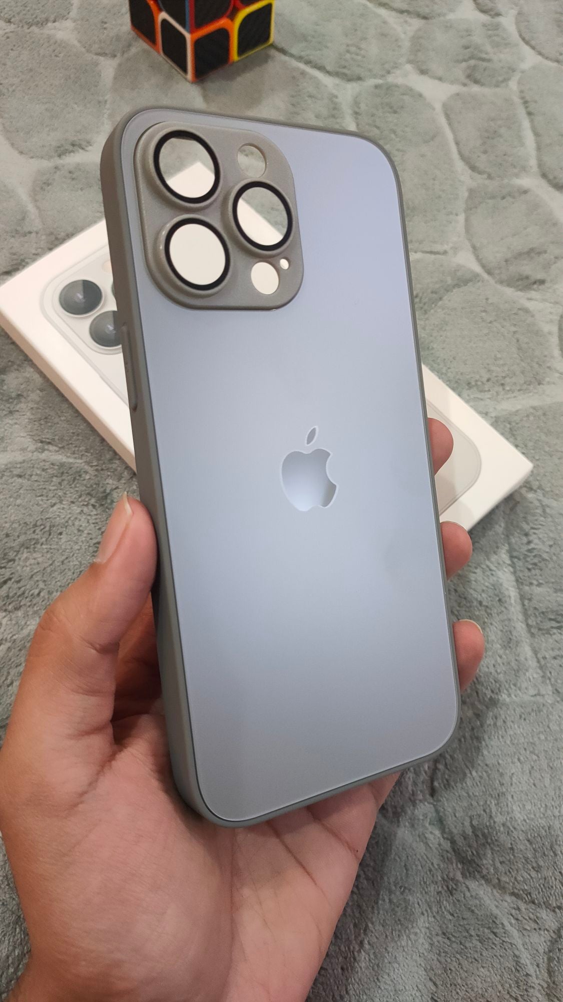 iPhone 15 Pro Max AG Glass Titanium Grey Camera Lens Case