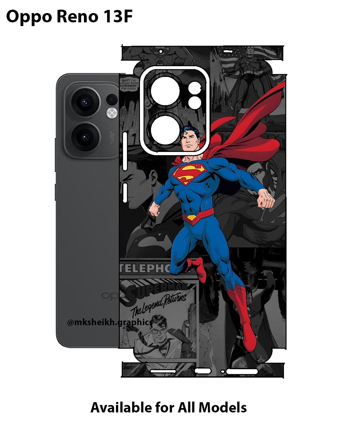 Oppo Reno 13F Super Heroes Full Body Skin Wrap