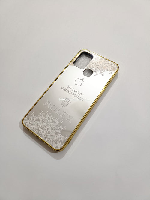 Infinix Hot 10 Play Gold Plated Mirror Back Cover