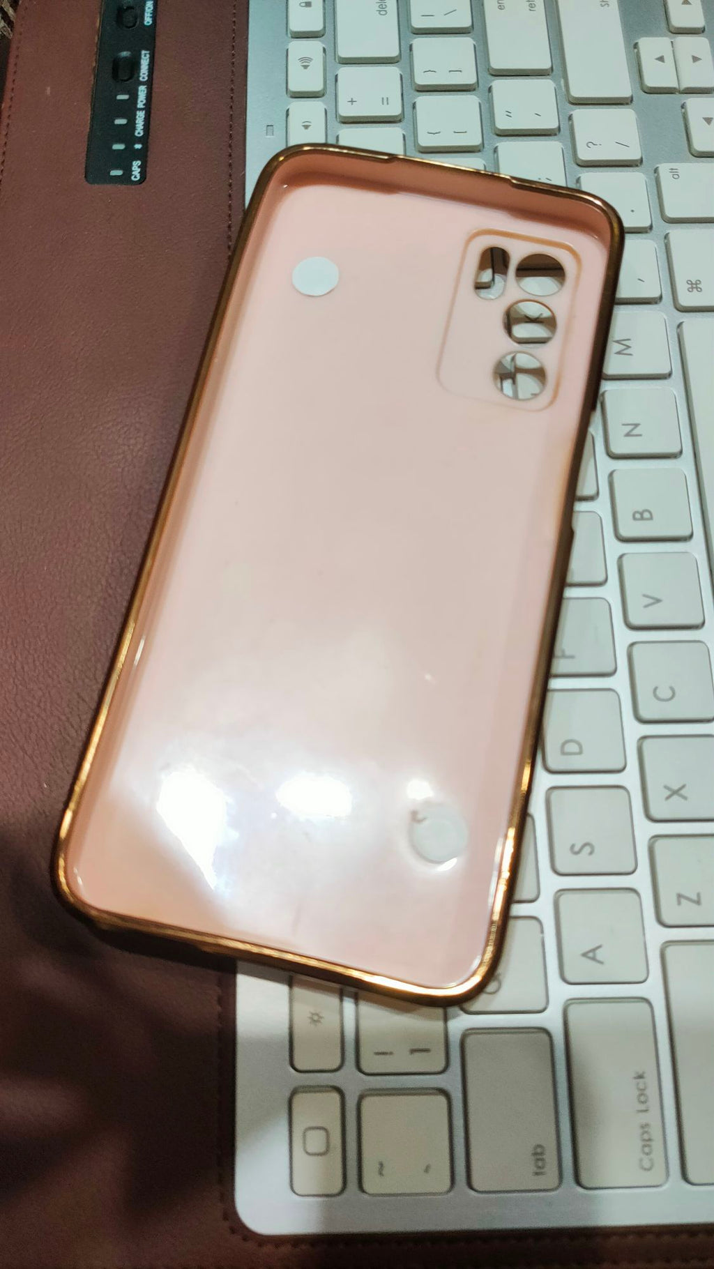 Oppo A16 Premium Quality Fancy Metal Chain Soft Silicone Back Cover