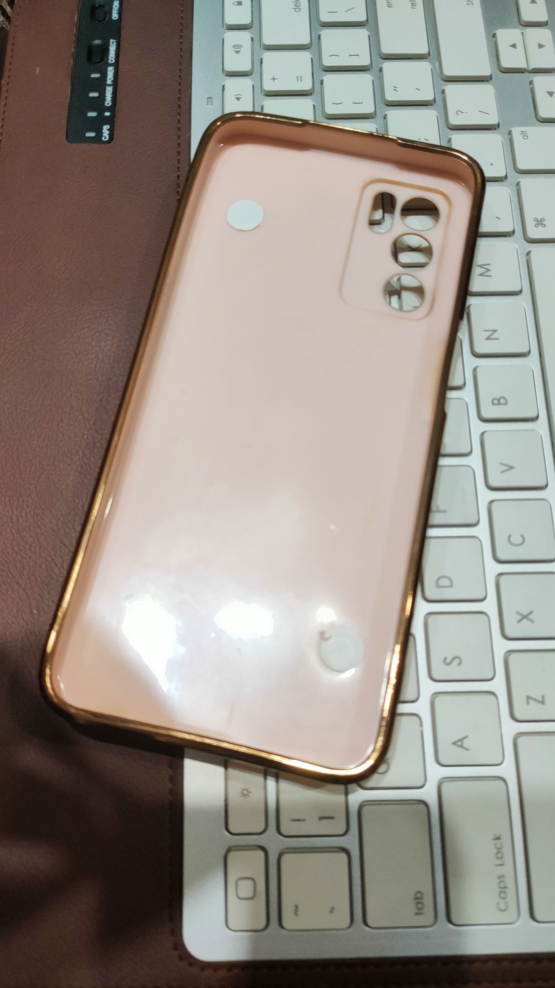 Oppo A16 Premium Quality Fancy Metal Chain Soft Silicone Back Cover