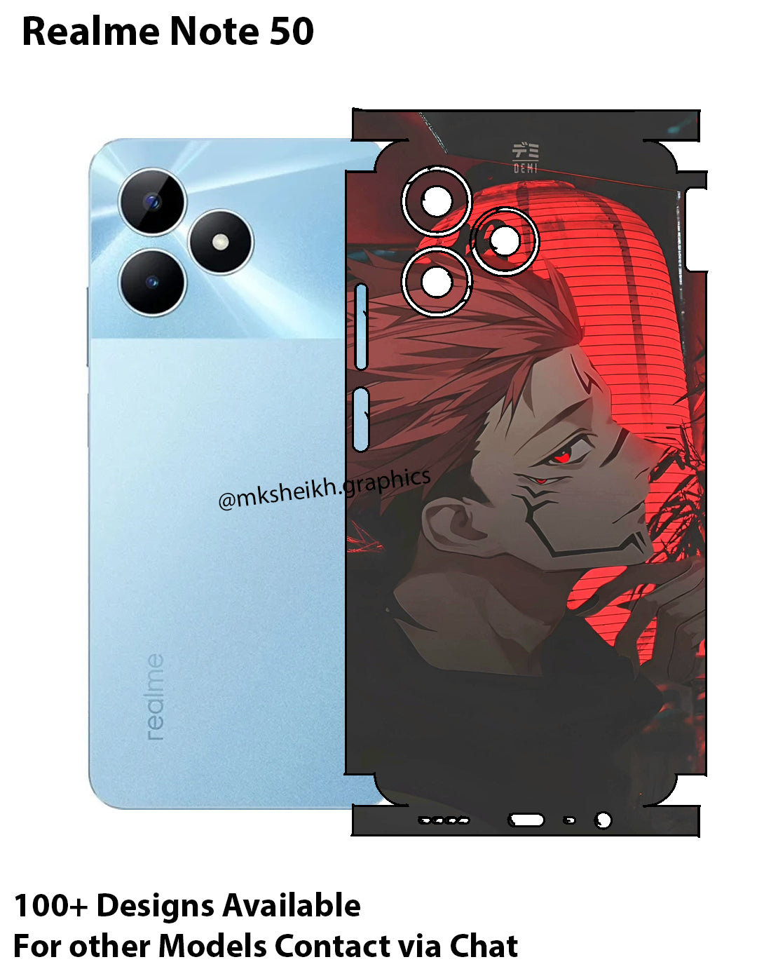 Realme Note 50 Print Back Full Body Skin Wrap