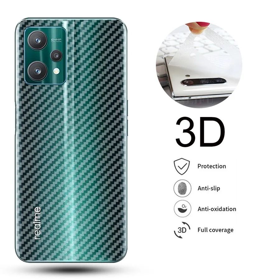 Oppo A76 Carbon Fiber Pattern Transparent Back Protective Sheet