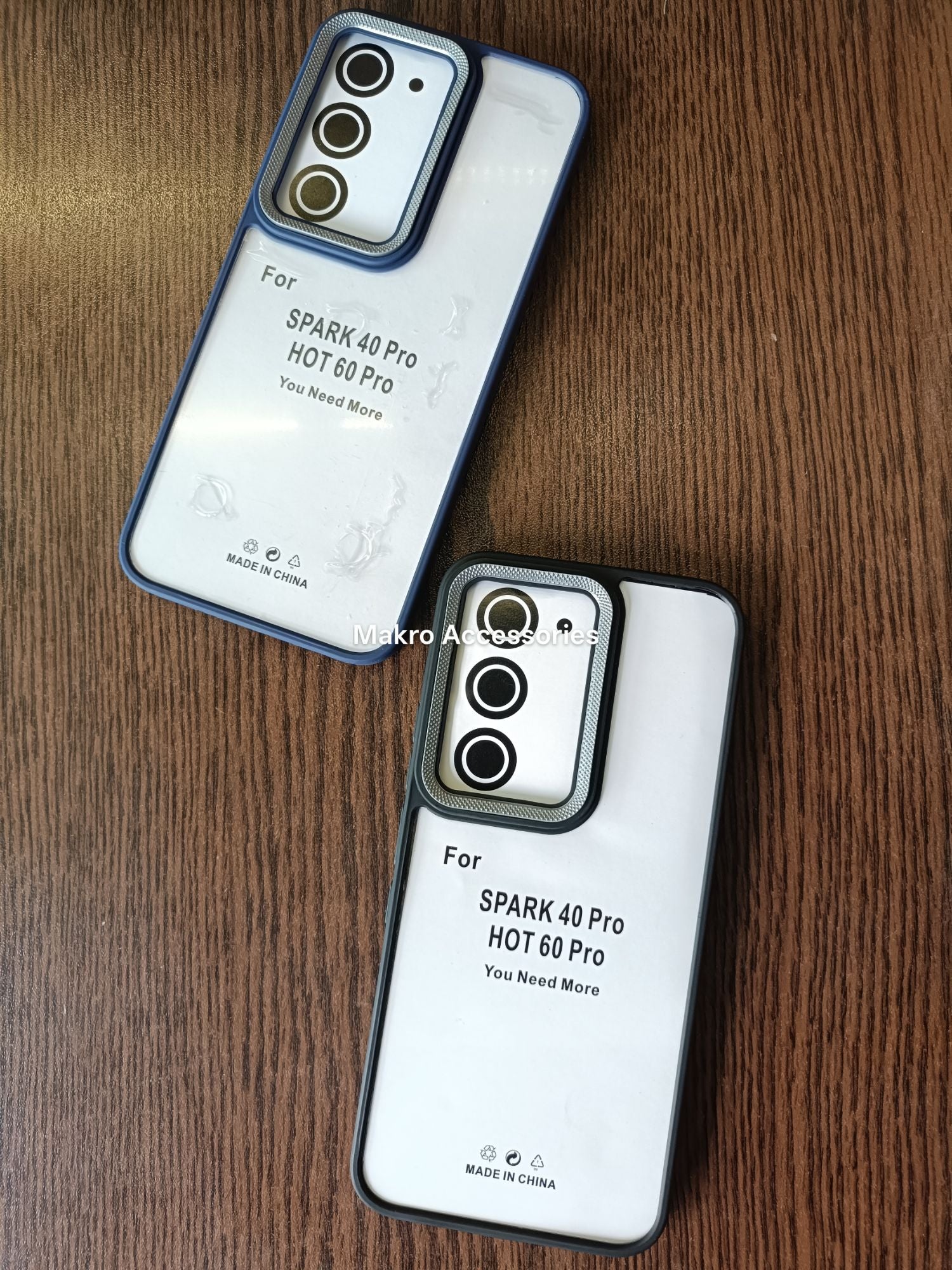 Tecno Spark 40 Pro/Infinix Hot 60 Pro Clear HD Anti-yellow Soft Silicone Edges Camera Protection Back Cover