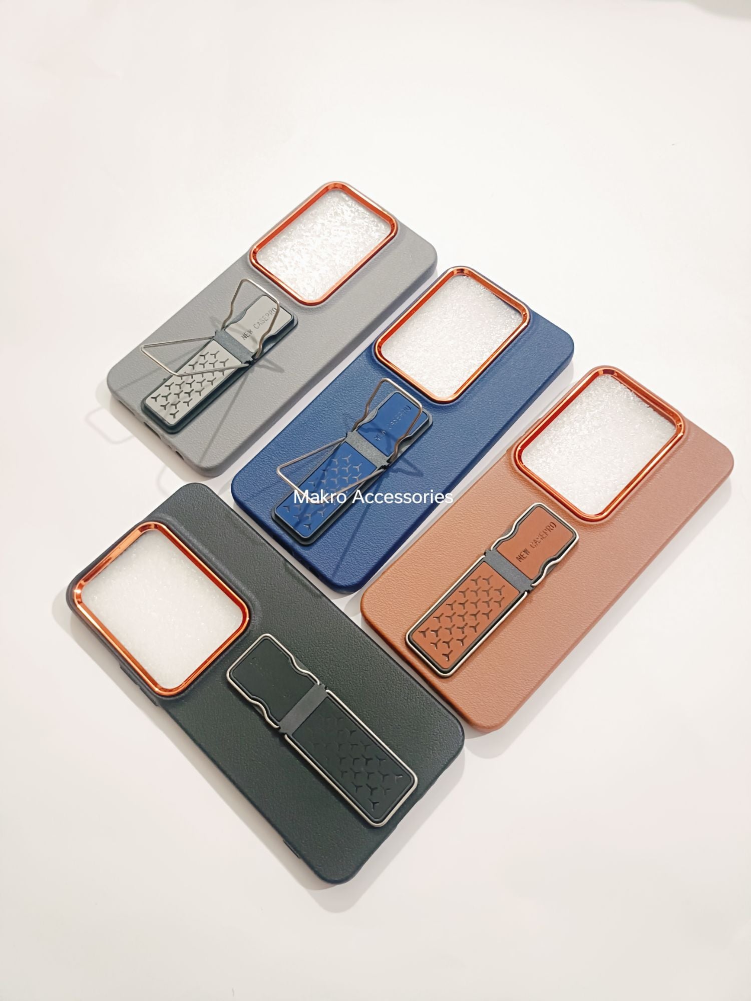 Vivo Y19S 4G Soft Silicone Leather Tecture Design Kickstand Back cover