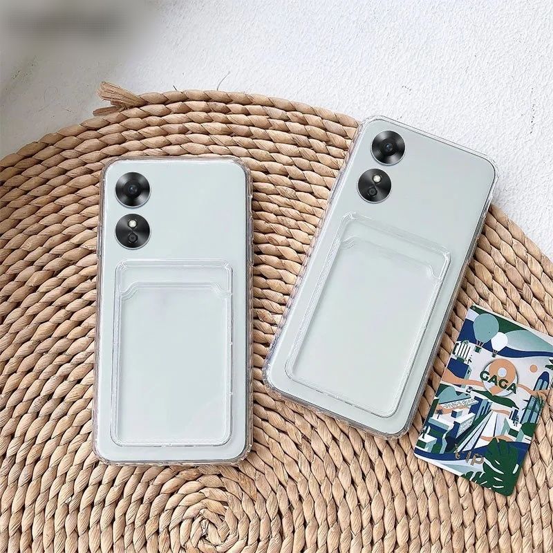 Oppo A17 Soft TPU Clear Card Holder Back cover