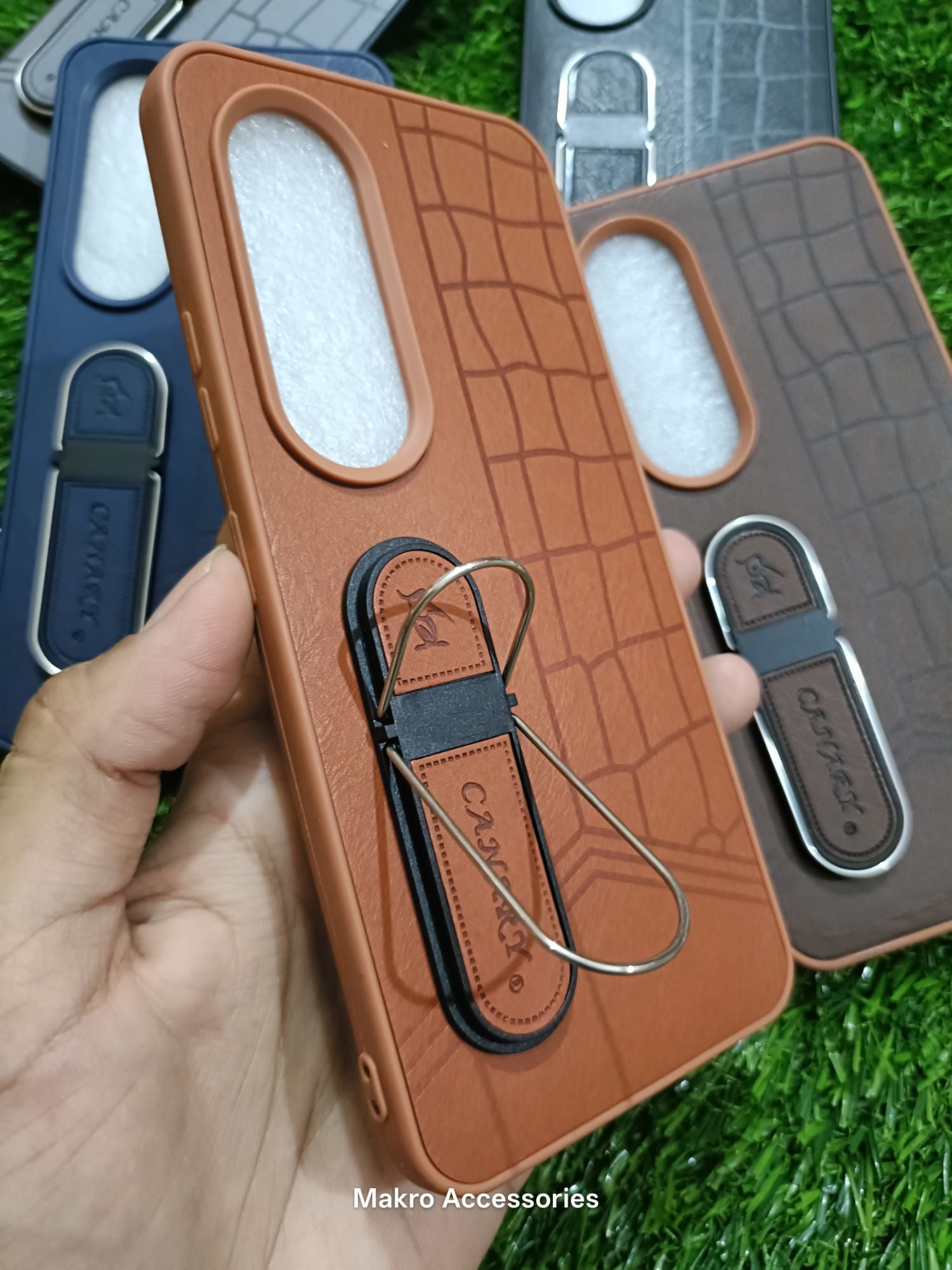 Itel S25 Soft Silicone Leather Design Dual Kickstand Back Cover