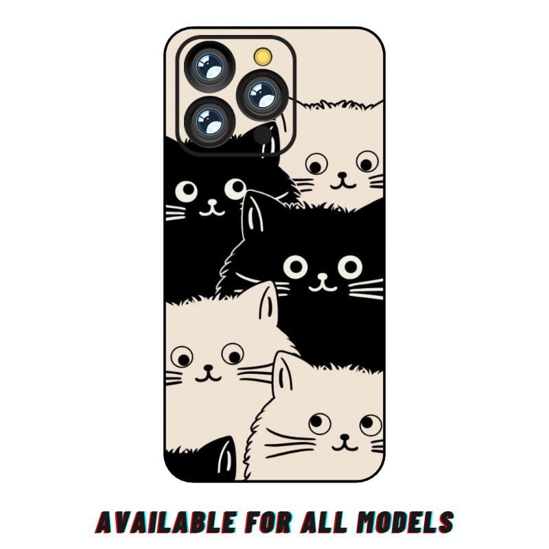 iPhone 12 Pro Max Fancy Cat 3D Emboss Full Skin Wrap