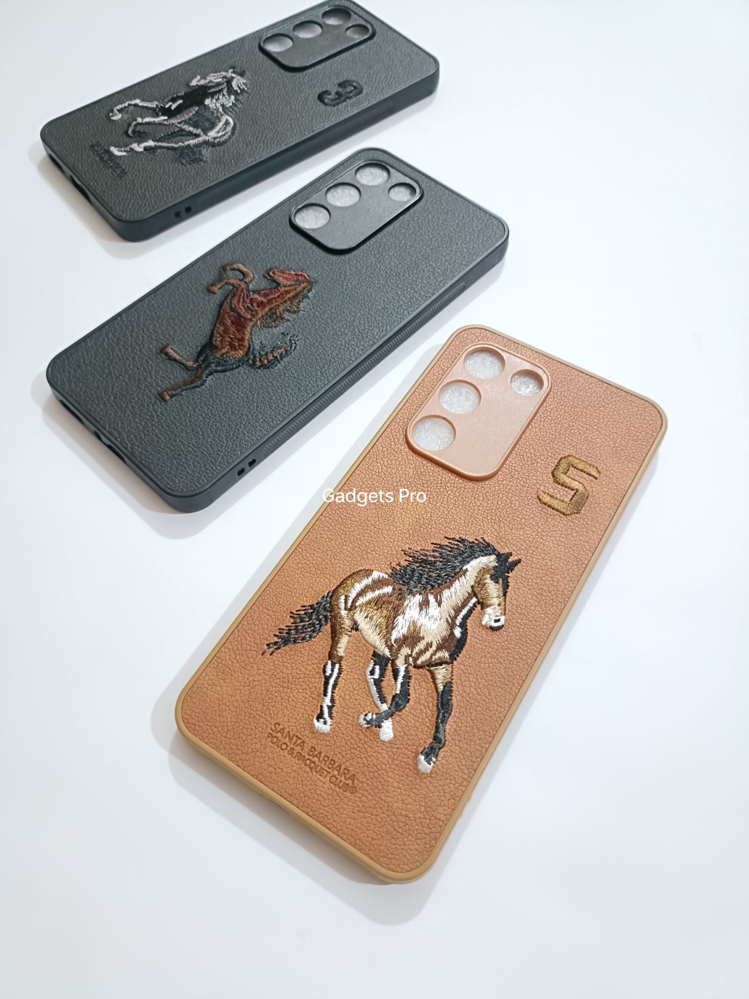 Vivo Y100 Premium Quality PU Embroidery Polo Design Back cover