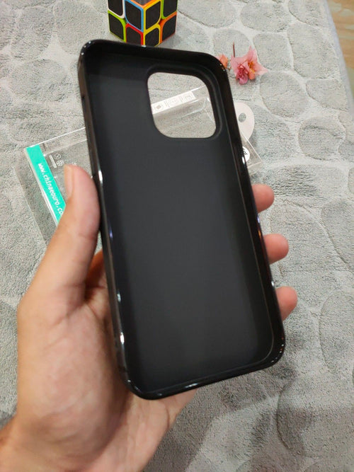 EOURO iPhone 15 Pro Max Matte Black Camera Protection Silicone Case