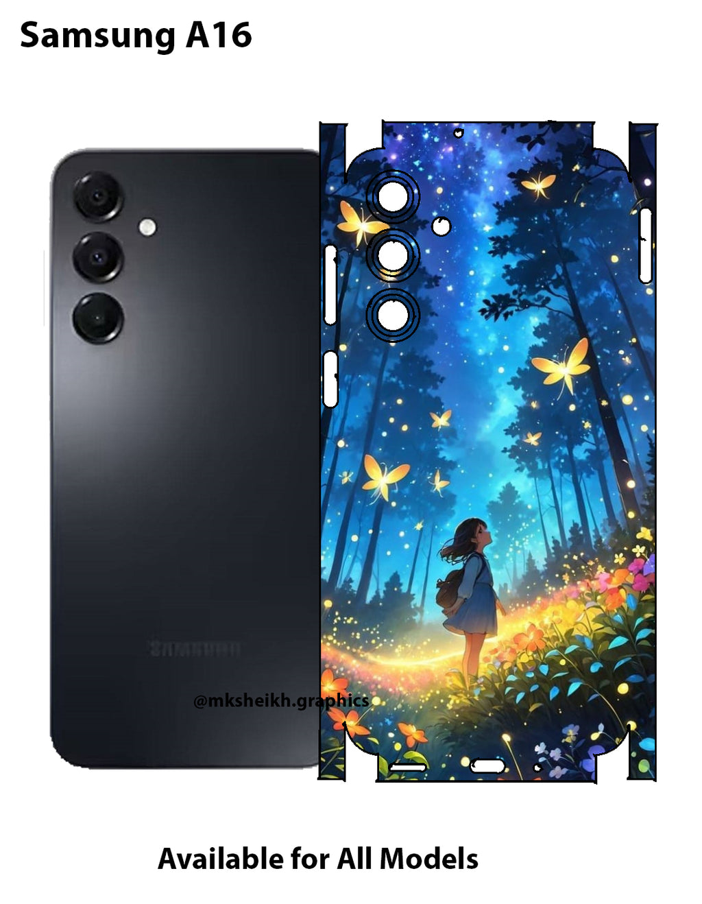 Samsung A16 Print Back Full Body Skin Wrap