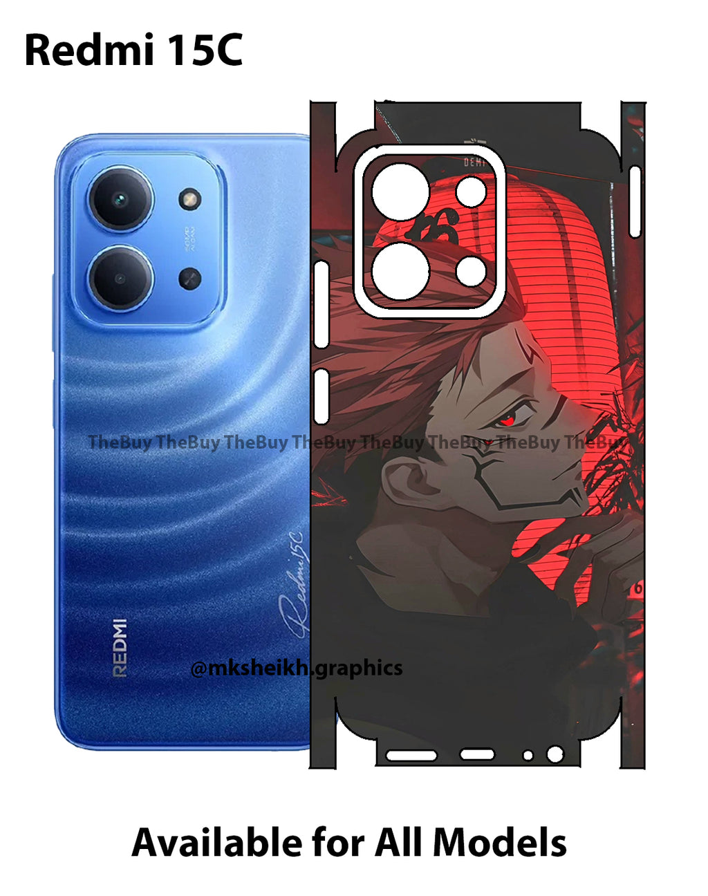 Redmi 15C 4G Full Body Print Back Skin Wrap