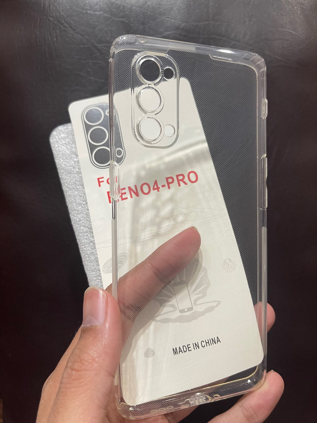 Oppo Reno 4 Pro Cover HD Transparent Dust Plug Back Case