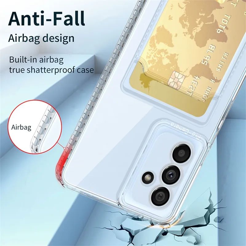Samsung Galaxy A14 4G/5G Soft TPU Clear Card Holder Back Cover