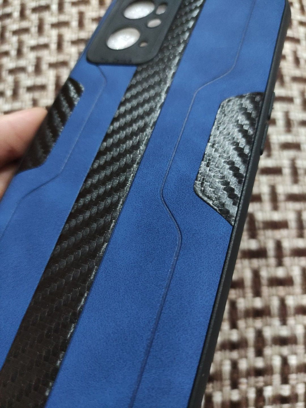 Real_me 9i Soft Silicone Fabrics Stripe Design Back Cover