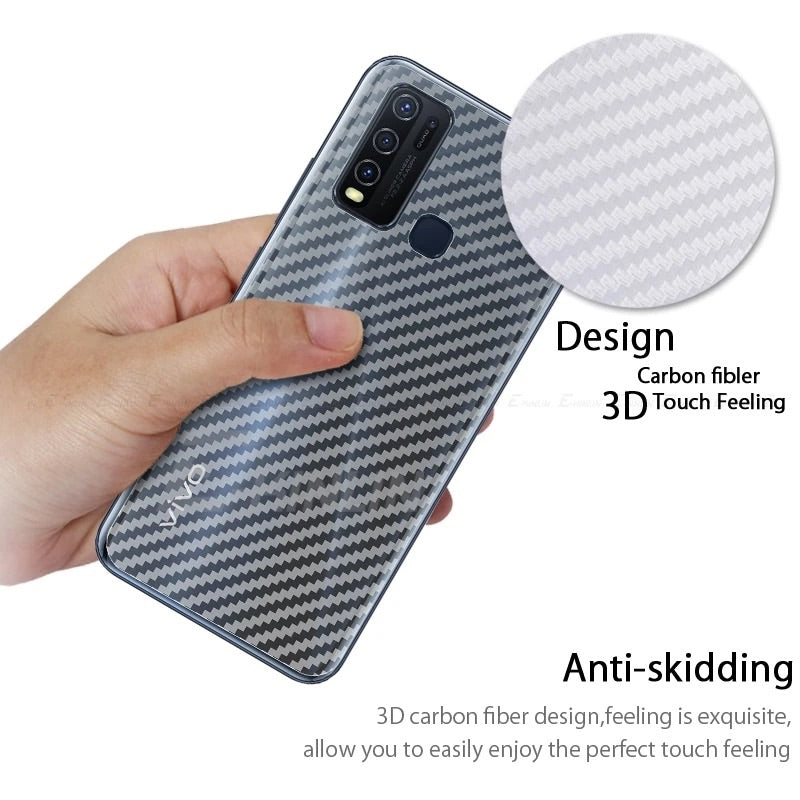 Vivo_Y20 Carbon Fiber Transparent Back Protective Sheet