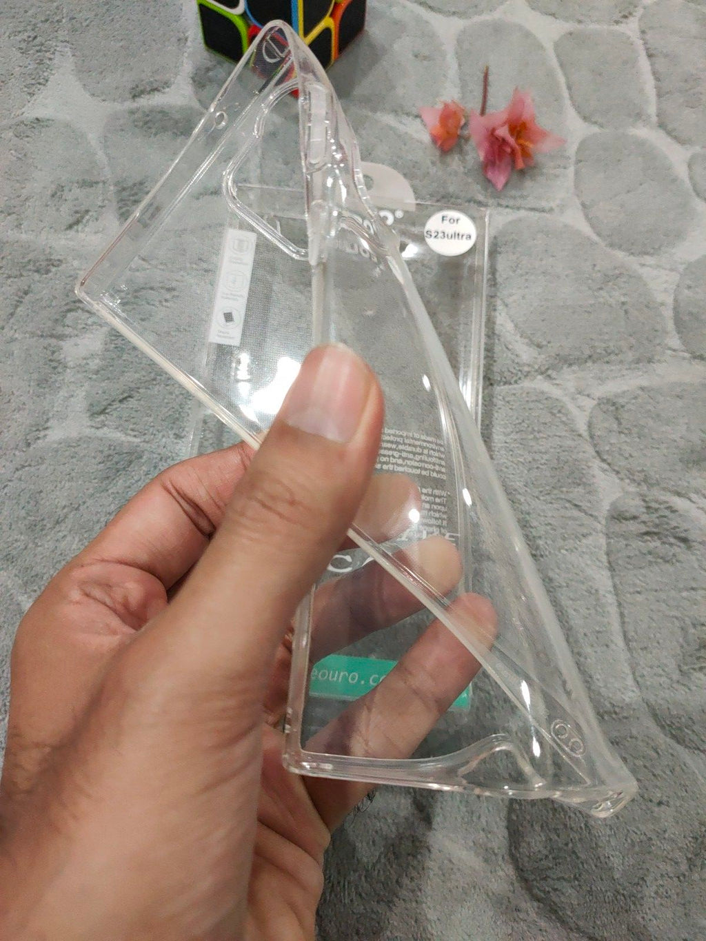 EOURO Samsung S23 Ultra Clear Camera Protection Silicone Case