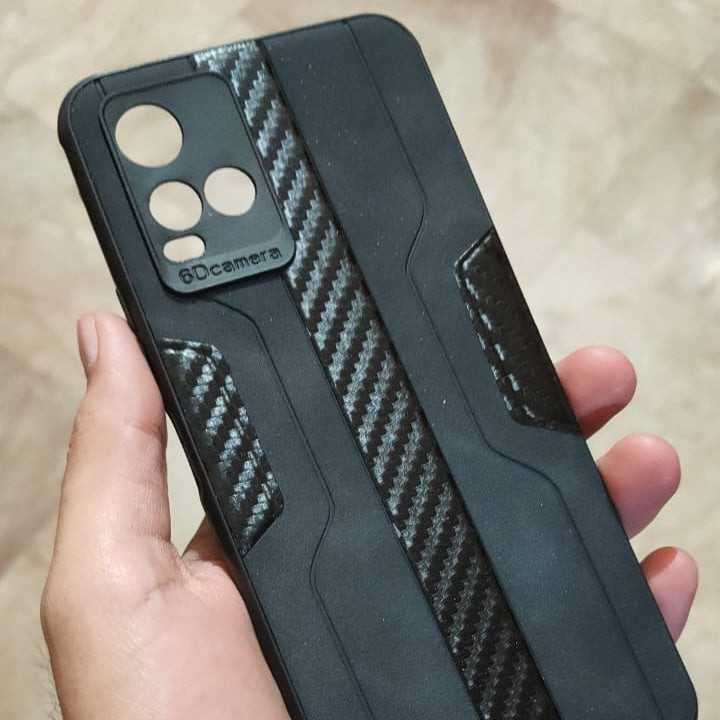 Vivo_Y33s/Y21 Carbon Fiber PU Soft Back Cover
