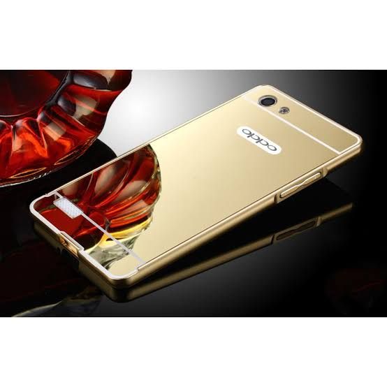 Oppo A33 Aluminium Frame Gold Plated Mirror Back Cover