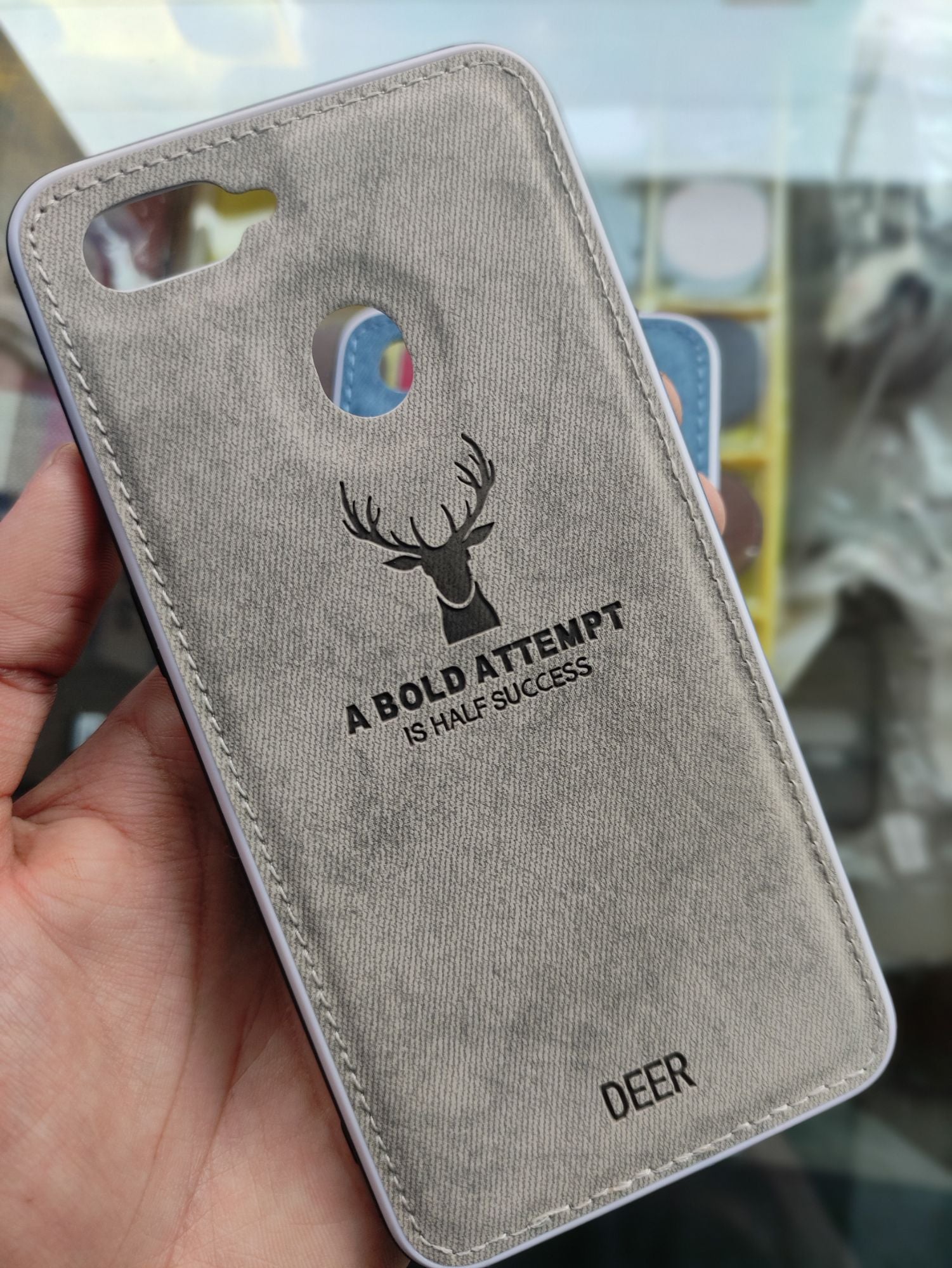 Oppo A7 Soft Deer Fabric Cloth back cover