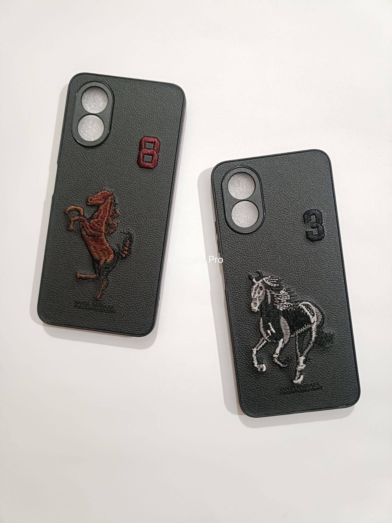 Oppo A18 Premium Quality PU Embroidery Polo Design Back cover