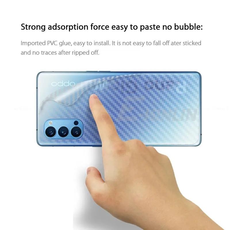 Oppo Reno 3 Pro Carbon Fiber Pattern 3D Transparent Back Sheet