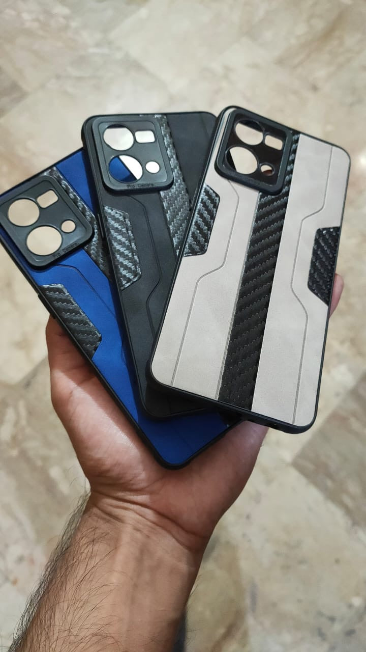 Oppo F21 Pro 4G Carbon Fiber Design PU Soft Back Cover