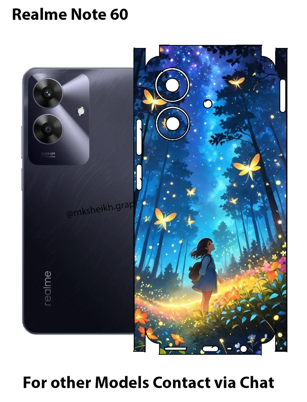 Realme Note 60 Print Back Full Body Skin Wrap