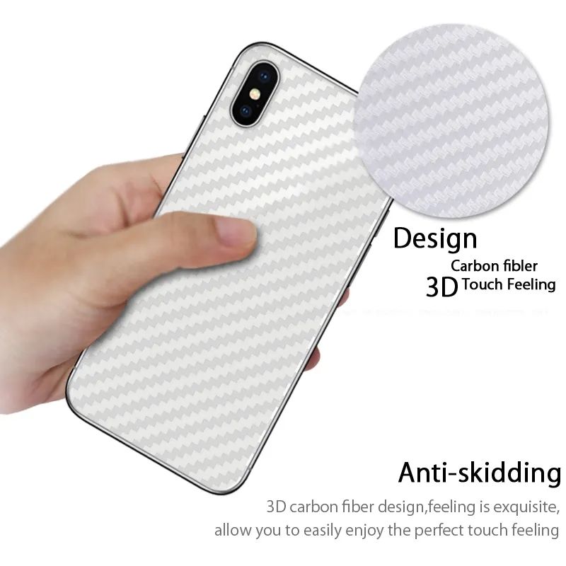 Apple iPhone X Carbon Fiber Pattern Transparent Anti Slip Back Sheet