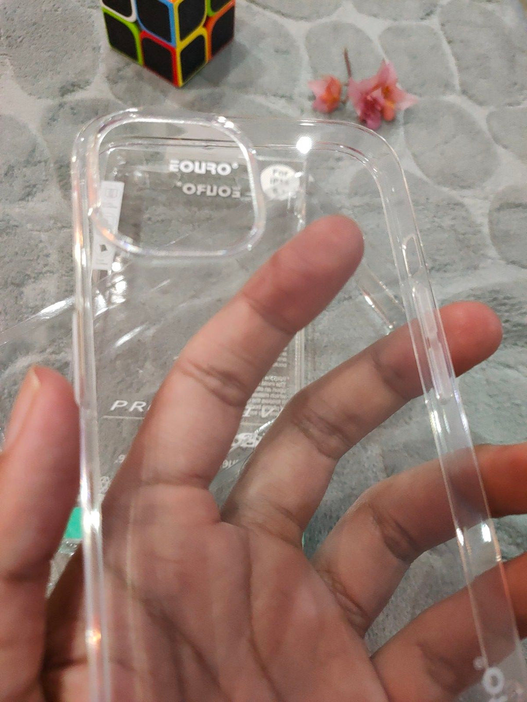EOURO iPhone 15 6.1 Max Clear Camera Protection Silicone Case