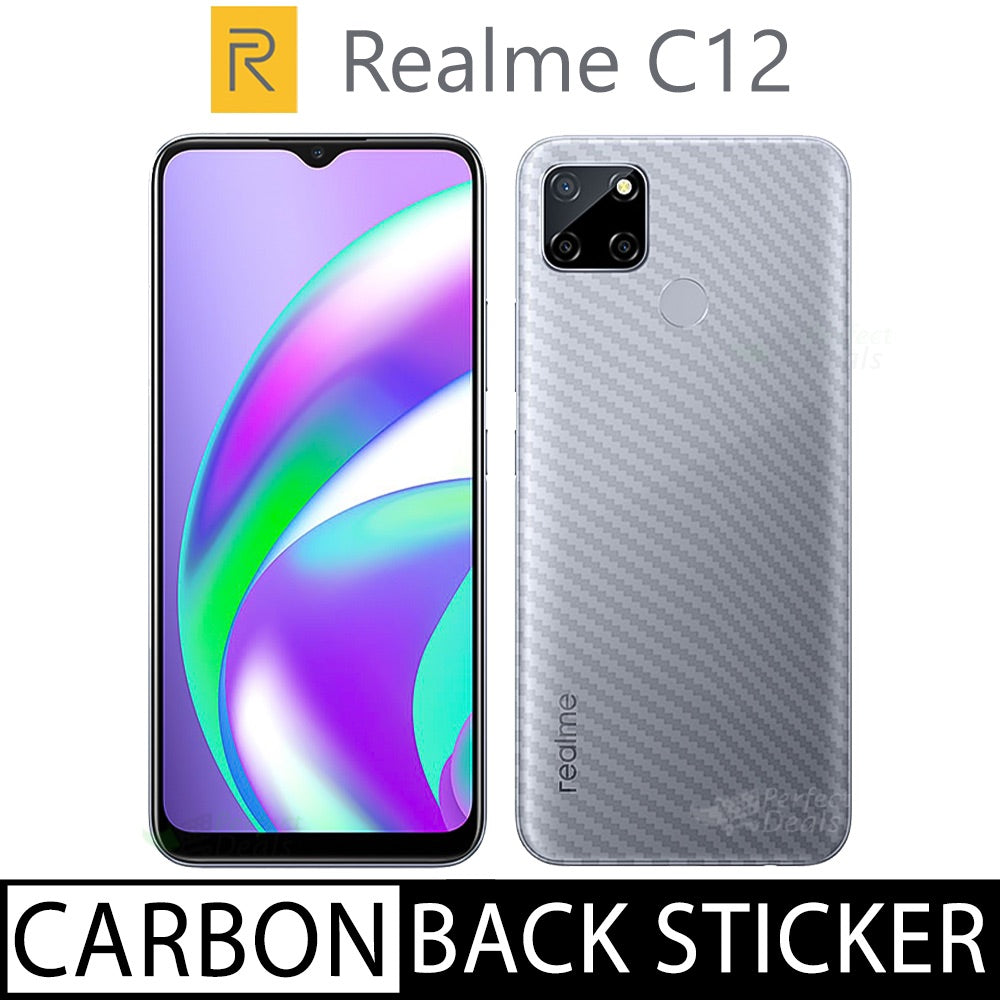 Realme_C12 Carbon Fiber Pattern Transparent Back Sheet