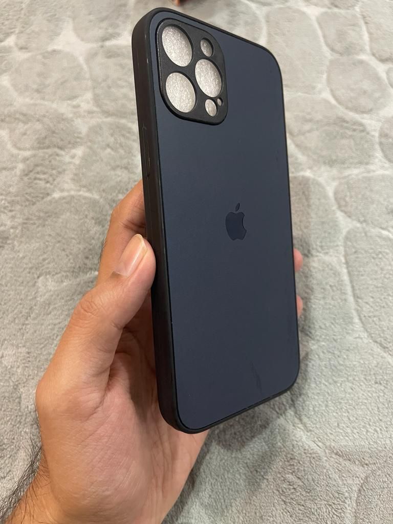 iPhone 12 Pro Max/13 Pro Max PC Acrylic Brushed Apple Logo Back Case