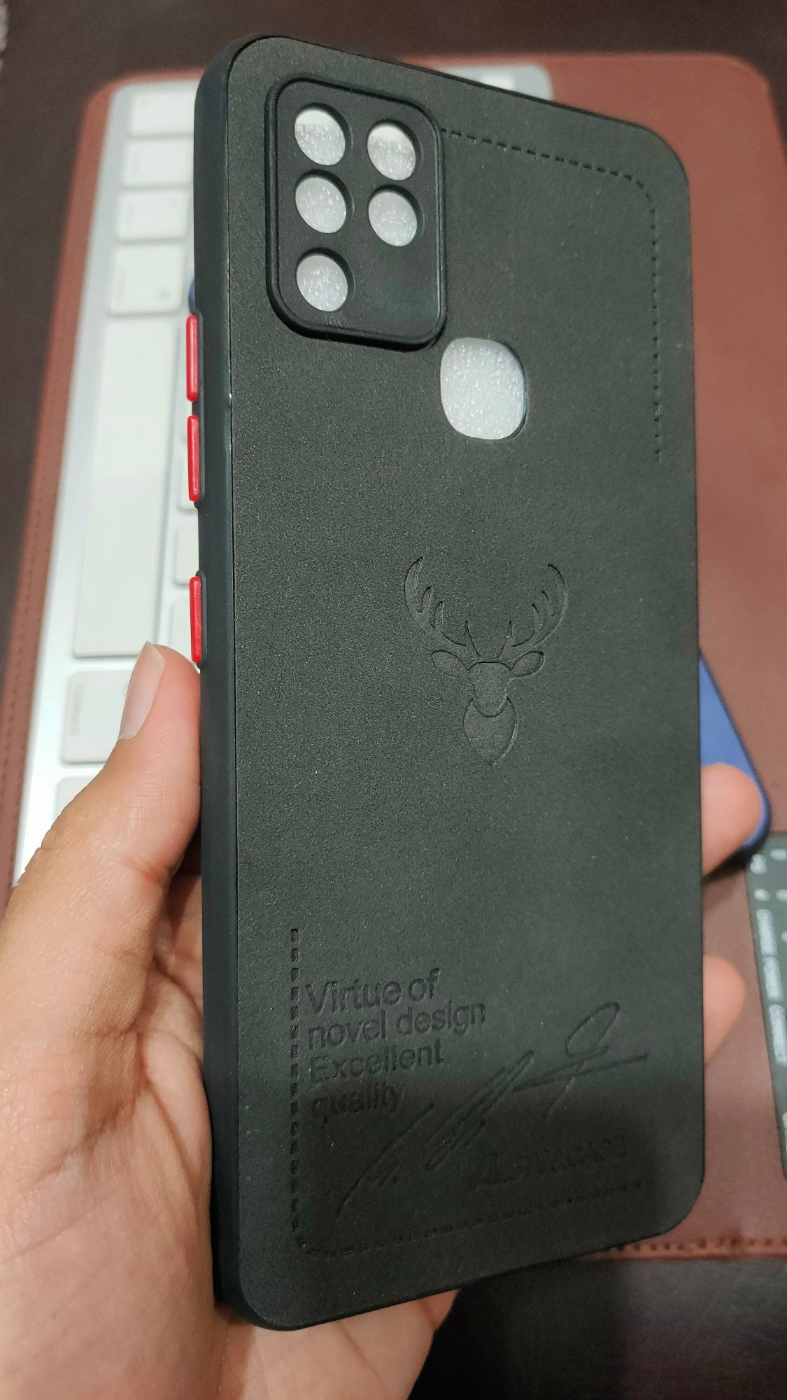 Infinix Hot 10 Premium Quality Camera Protection PU Leather Back Cover