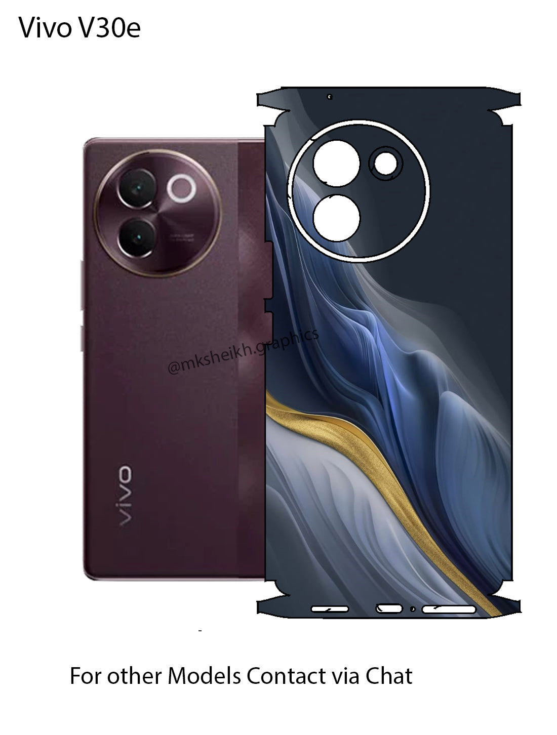 Vivo V30E 5G Print Back Full Body Skin Wrap
