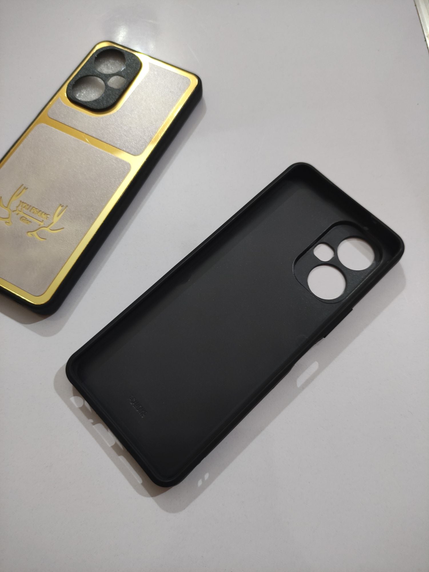 Tecno Camon 19 PU Golden Stripe Design Back Cover