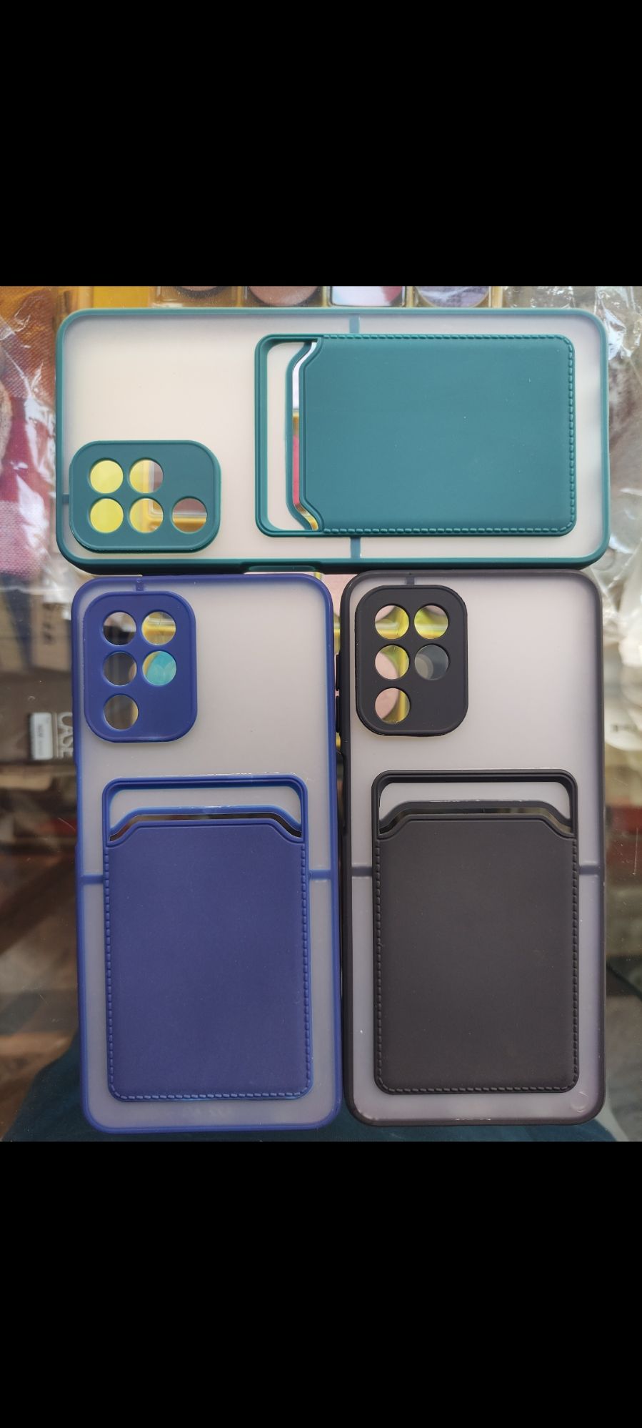 Samsung A22 4G Matt Camera Protection Card Holder back cover