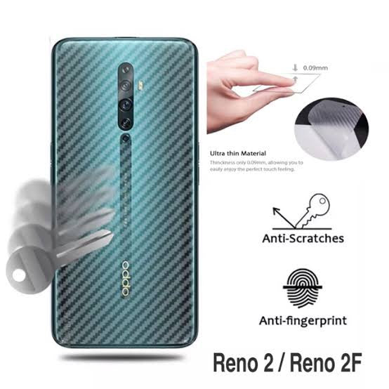 Oppo Reno 2 20x Zoom Carbon Fiber Pattern 3D Transparent Back Sheet