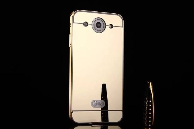 LG Optimus G Pro Aluminium Frame Gold Plated Mirror Back Cover