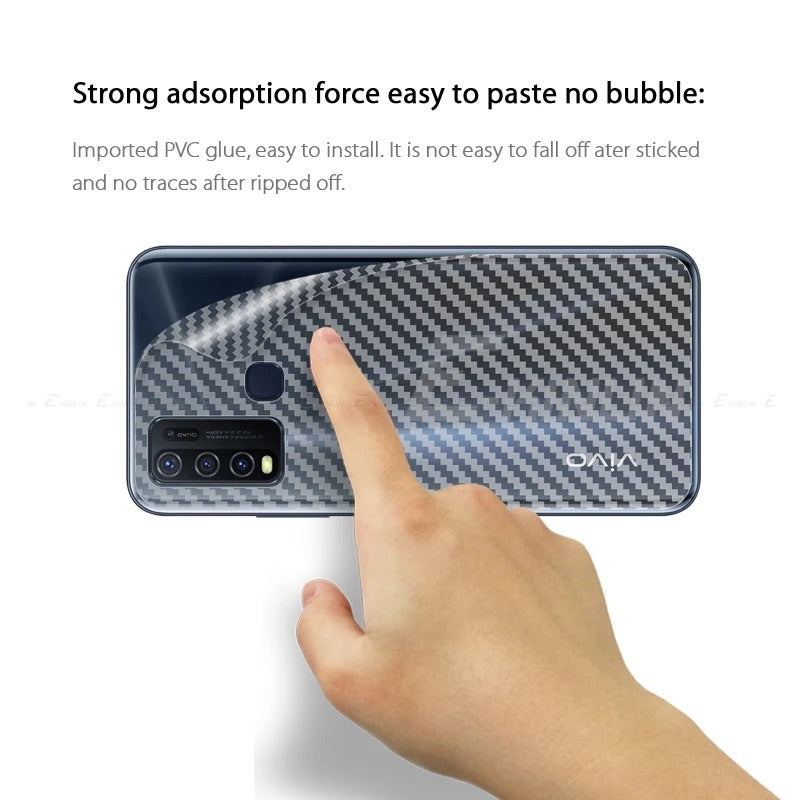 Vivo_Y33s/Y21 Carbon Fiber Pattern Transparent Back Sheet