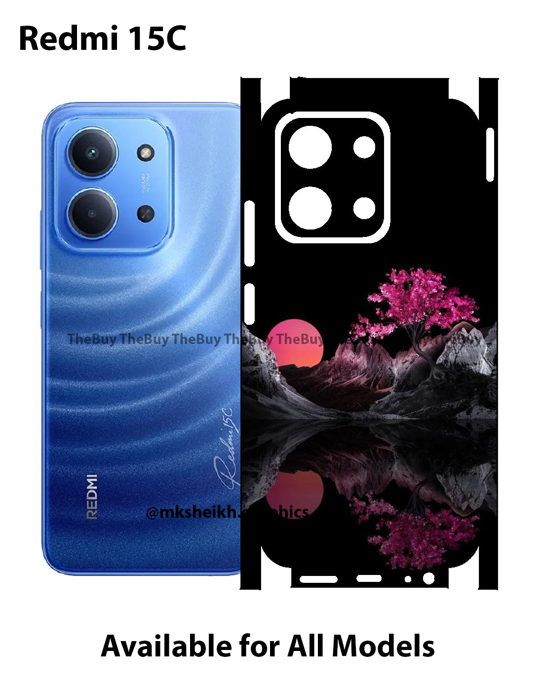 Redmi 15C 4G Full Body Print Back Skin Wrap