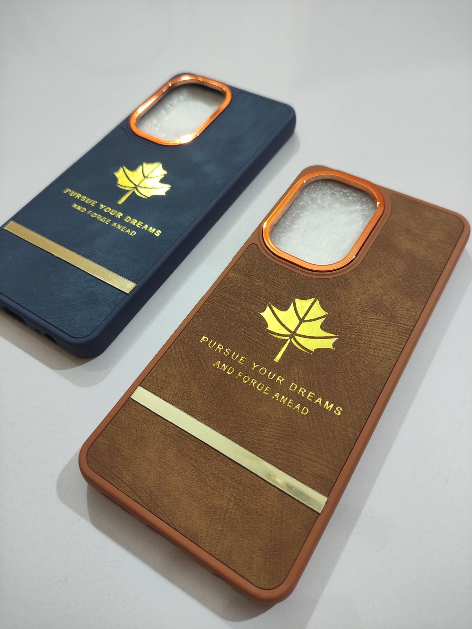 Vivo Y27 Soft Silicone PU leather Golden Stripe Design Back Cover