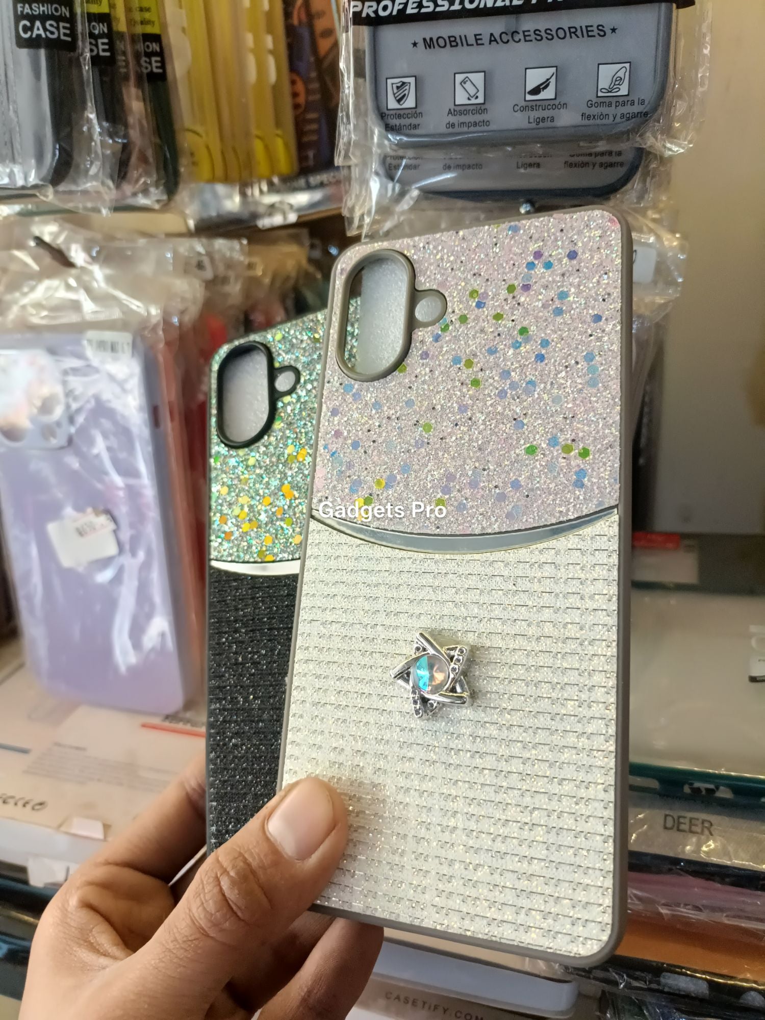 Samsung Galaxy A07 Fancy Soft Silicone Glitter Star Back Cover