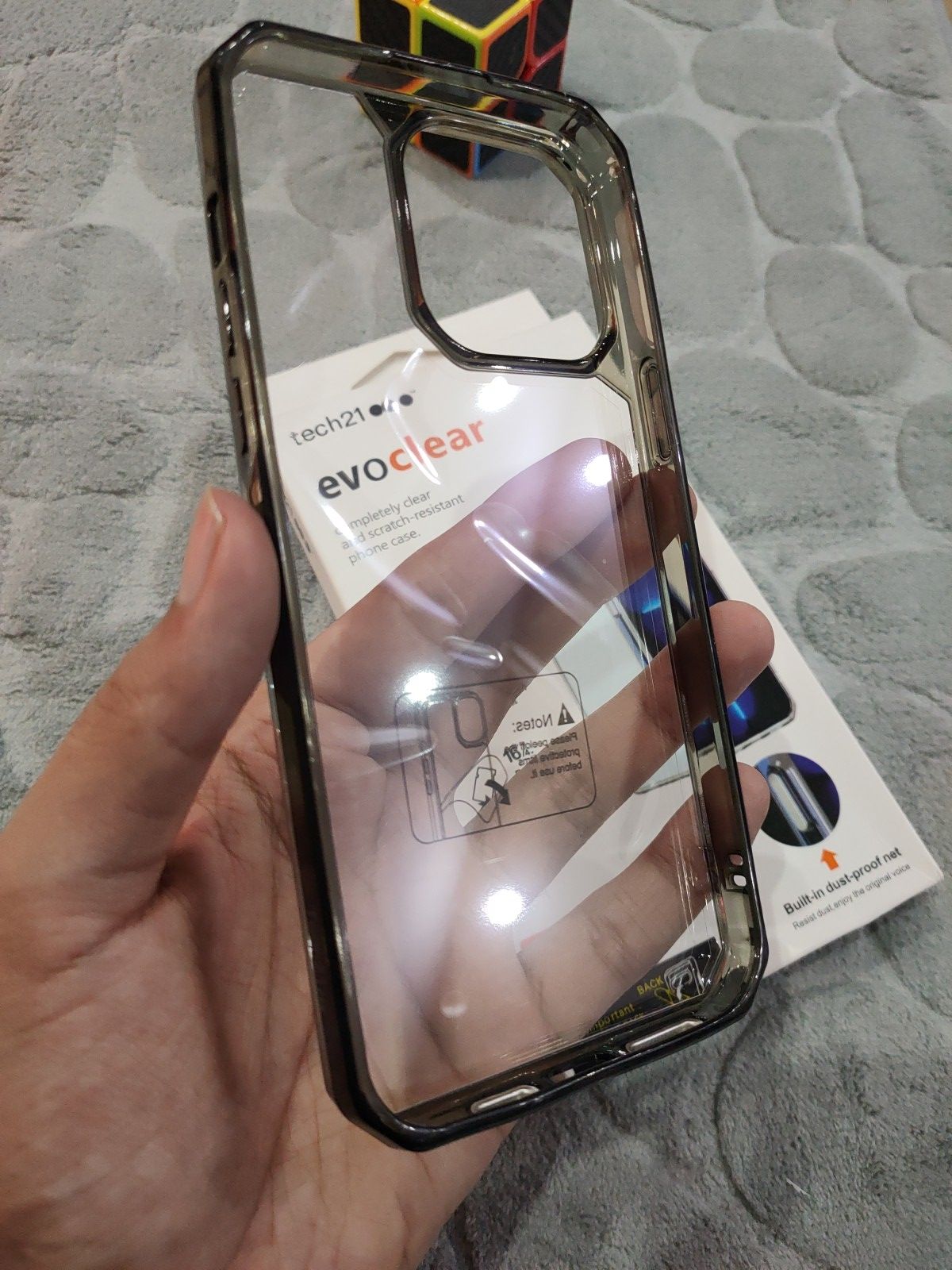 iPhone 14 Pro Max Tech21 Evo Clear Dust Proof Net Shockproof Bumper Back Cover