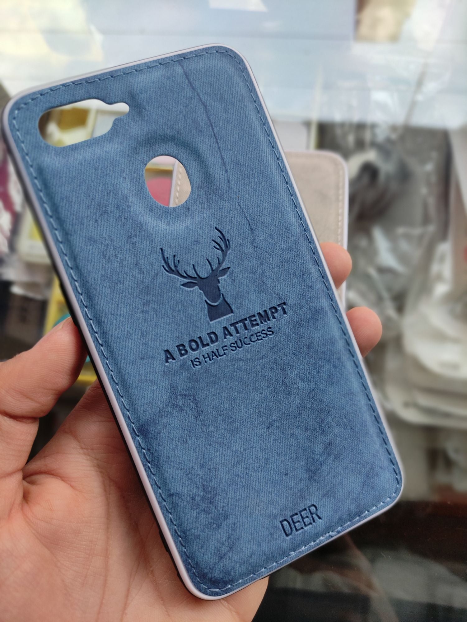 Oppo A7 Soft Deer Fabric Cloth back cover