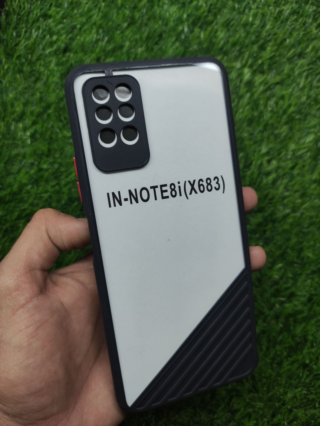 Infinix Note 8i Camera Protection Clear Cut Tecture Design back cover